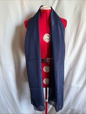 Navy Sheer Lightweight Scarf - Brand Unspecified